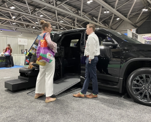 Trevor talking to consumer about van ramp.