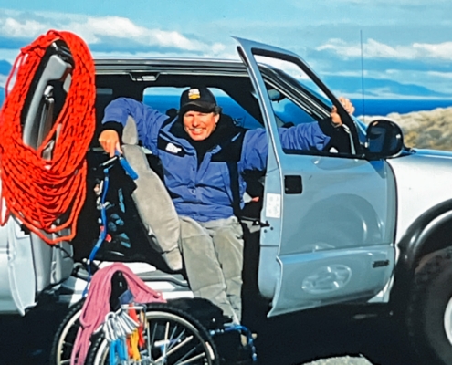 Mark Wellman in his Chevy Truck